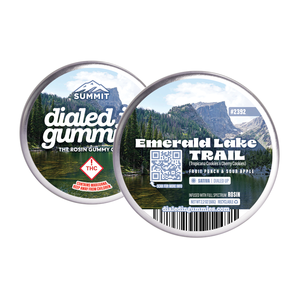 100mg - Emerald Lake Trail #2392 - Rosin Gummies (10pk) by Dialed In Gummies