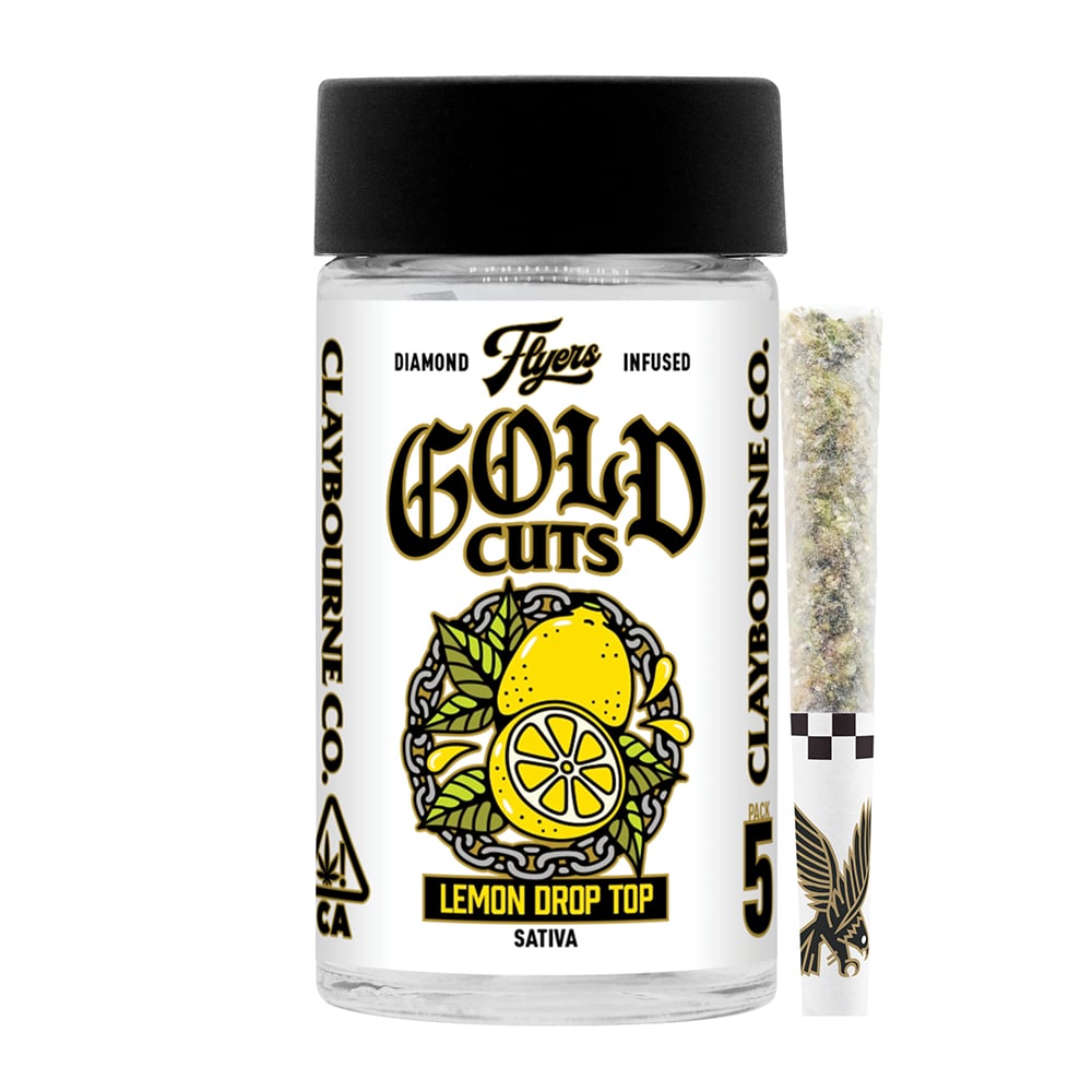 Lemon Drop Top (2.5g) - Diamond Infused Flyers Pre-Rolls by Claybourne