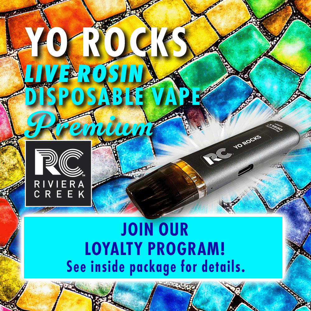 Yo Rocks Disposable/Rechargeable Live Rosin Vape (0.5g) by Riviera Creek