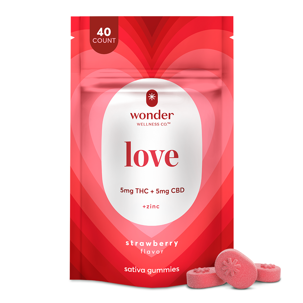 *Wonder Love | 1:1 Strawberry Gummies [40pk] (200mg CBD/200mg THC) by * Wonder Wellness Co.™