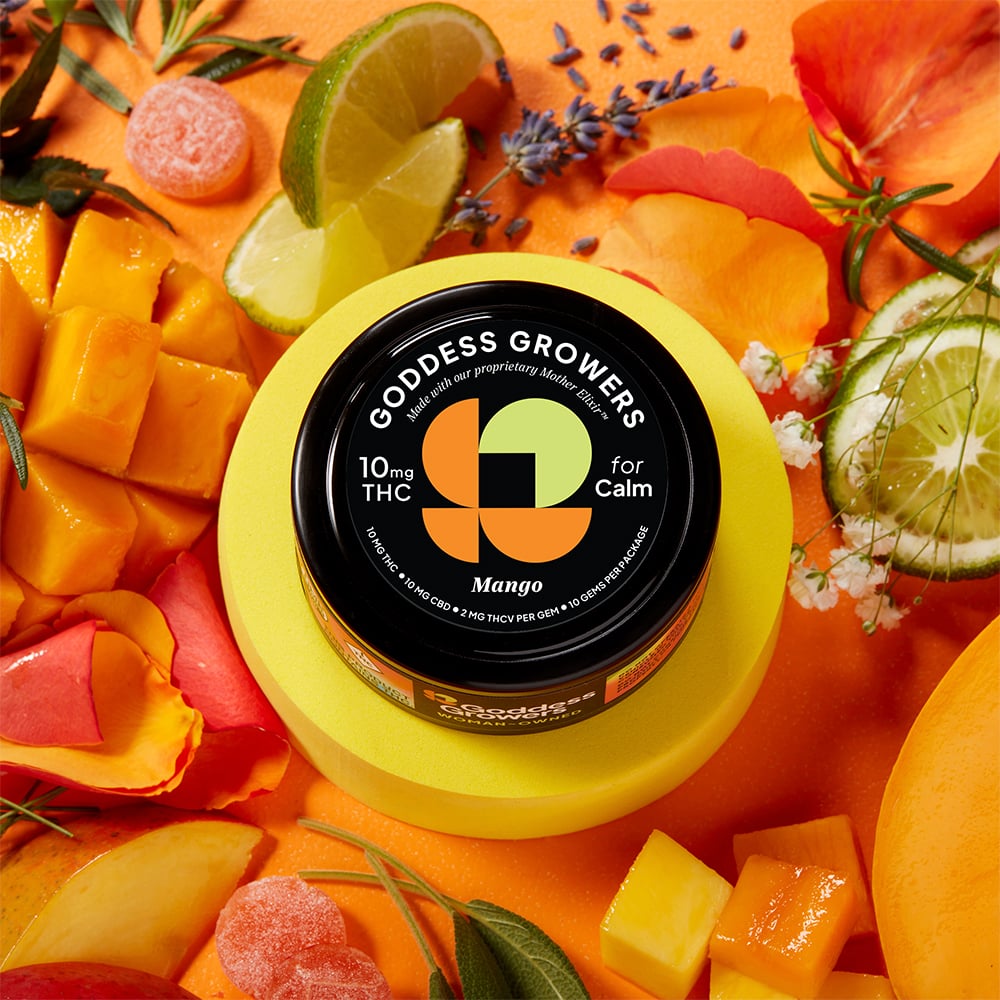 Mango [10pk] (100mg CBD/100mg THC/20mg THCv) by Goddess Growers