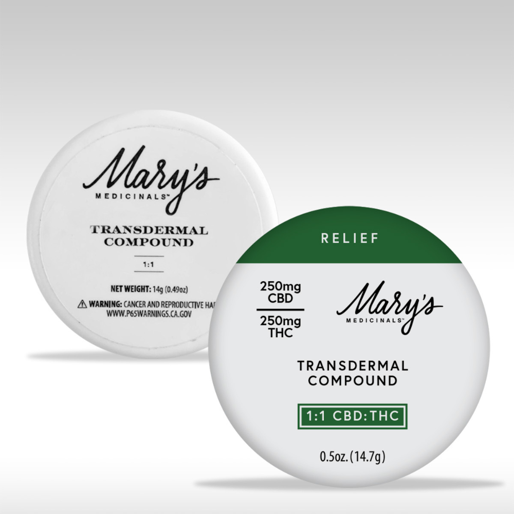 1:1 Transdermal Compound [.5oz] (250mg CBD/250mg THC) by Mary's Medicinals