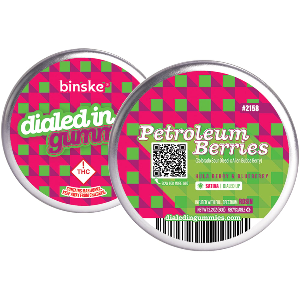 100mg - Petroleum Berries #2158 - Rosin Gummies (10pk) by Dialed In Gummies