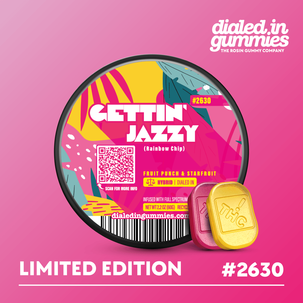 100mg - Gettin' Jazzy #2630 - Rosin Gummies (10pk) by Dialed In Gummies