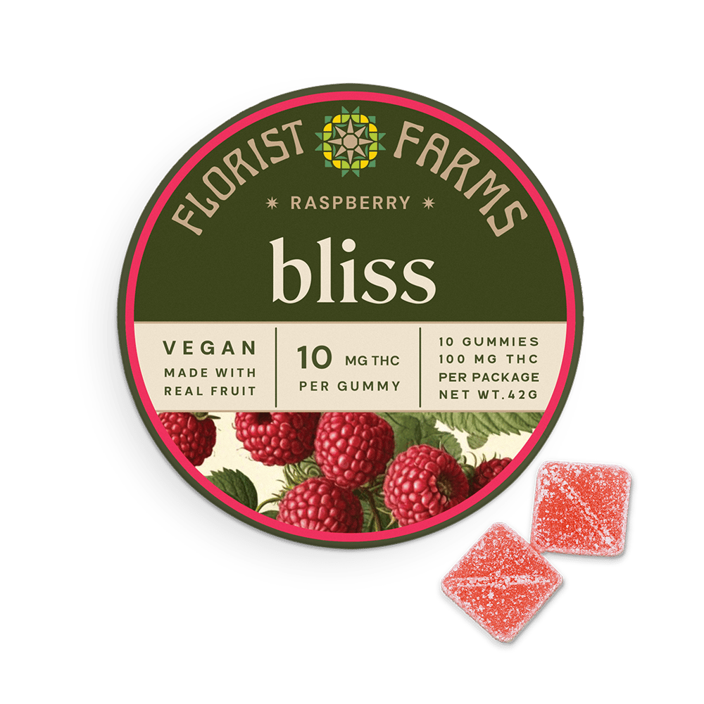Raspberry | Bliss Gummies | 10pk (100mg) by Florist Farms in United States