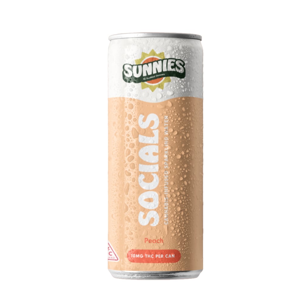 Socials - Peach Sparkling Water - 10mg by Sunnies