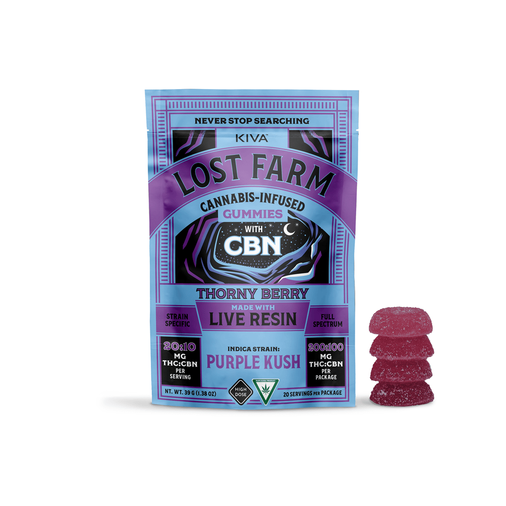 20:10 Thorny Berry x Purple Kush [10pk] (200mg THC/100mg CBN) by Lost Farm