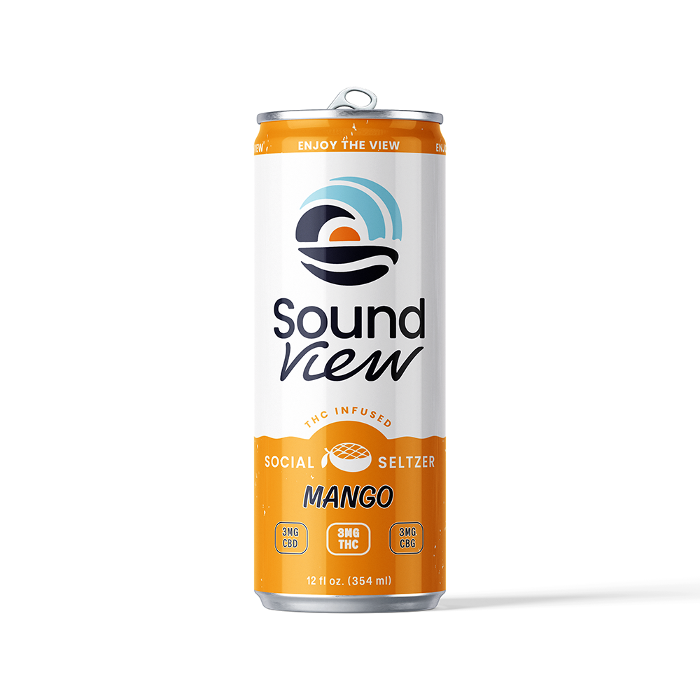 SoundView Mango Seltzer [12oz] (3mg THC/3mg CBD/3mg CBG) by SoundView