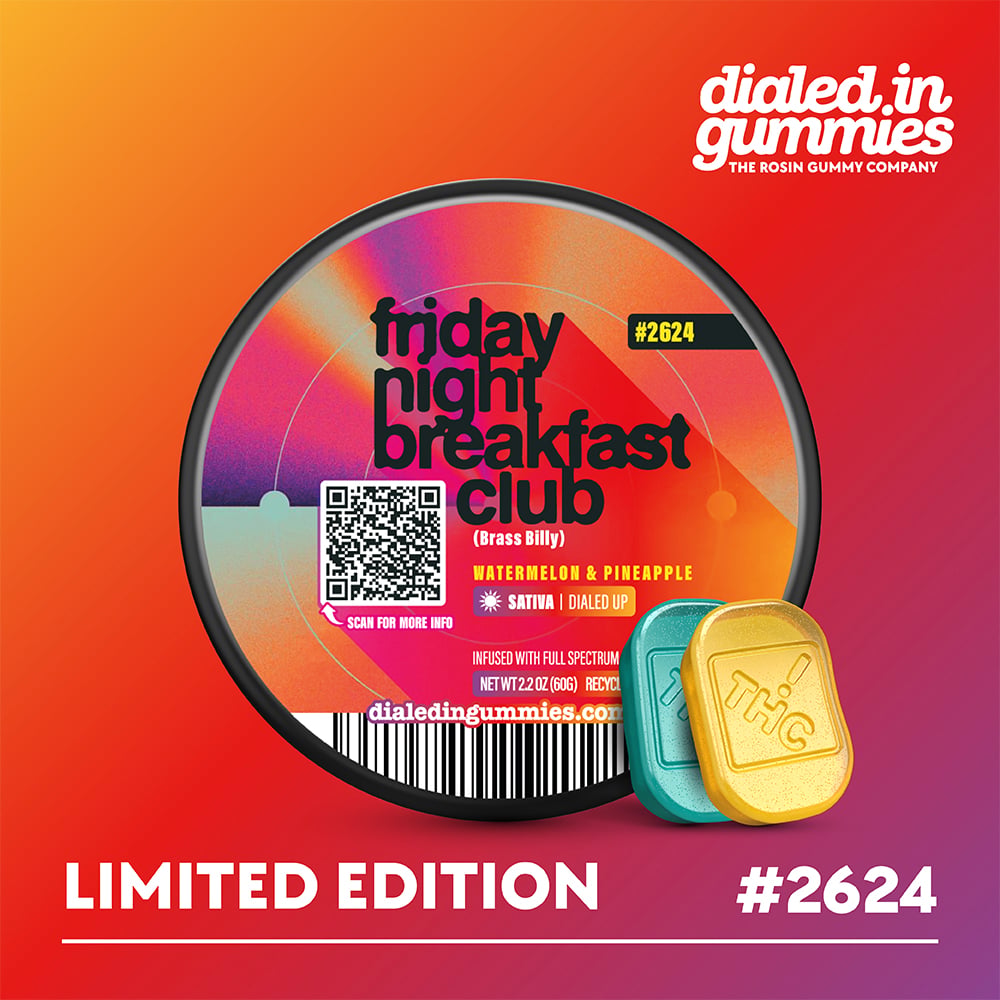 100mg - Friday Night Breakfast Club #2624 - Rosin Gummies (10pk) by Dialed In Gummies