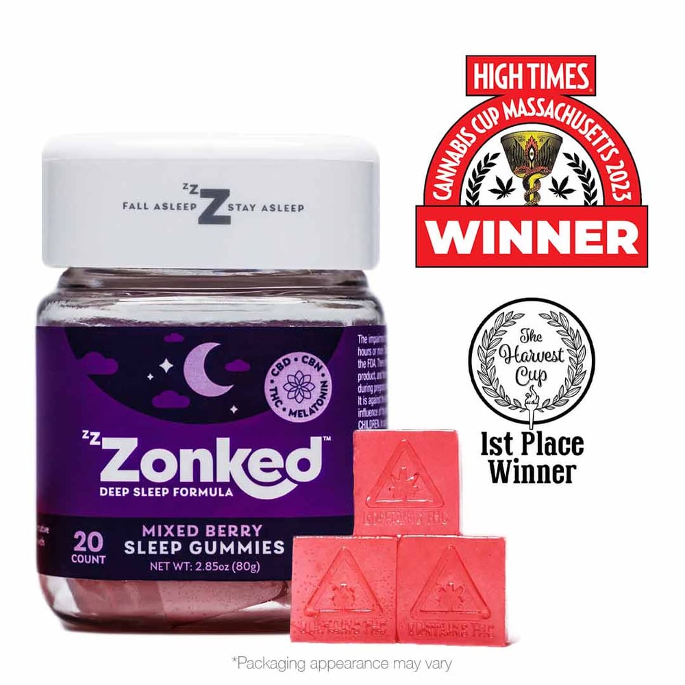 1:1:1 Zzzonked Sleepy Mixed Berry Gummies [20pk] (CBD:CBN:THC) by Zzzonked