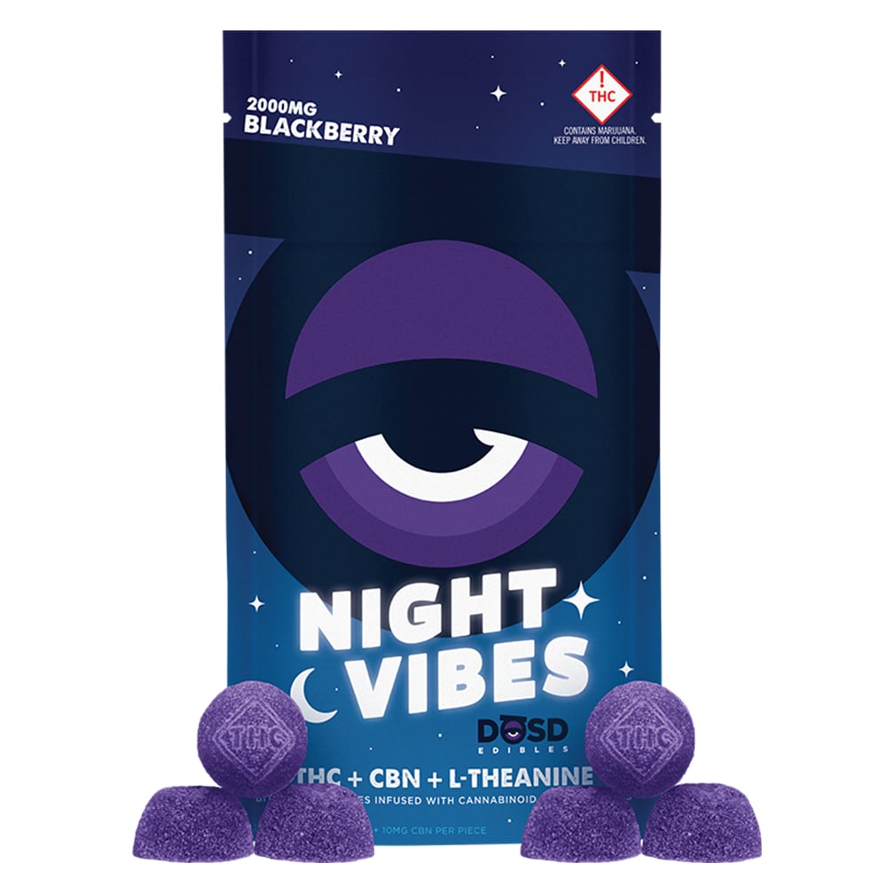 Night Vibes CBN - Blackberry [20pk] (2000mg THC/200mg CBN/1000mg L-Theanine) by DŌSD Edibles