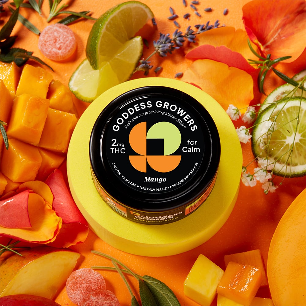 Mango [20pk] (100mg CBD/40mg THC/20mg THCv) by Goddess Growers