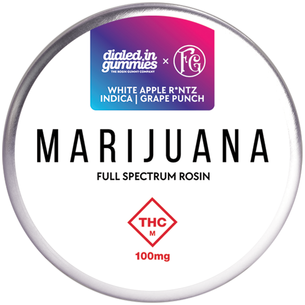 100mg - White Apple R*ntz #002 - Rosin Gummies (10pk) by Dialed In Gummies