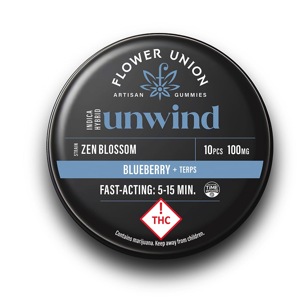 Blueberry UNWIND - Zen Blossom by Indico [10pk] (100mg) by Flower Union