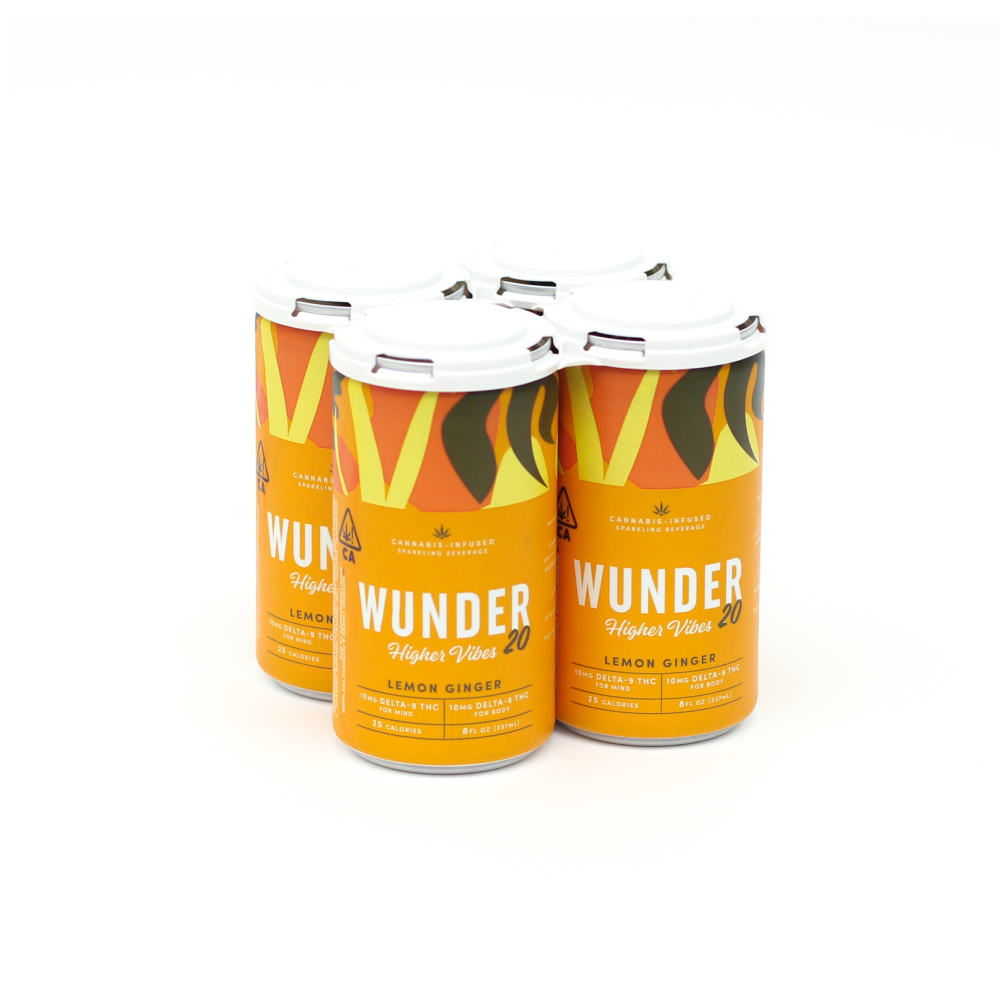 Higher Vibes - Lemon Ginger [4pk] (10mg THC/10mg Delta-8) by FIND WUNDER