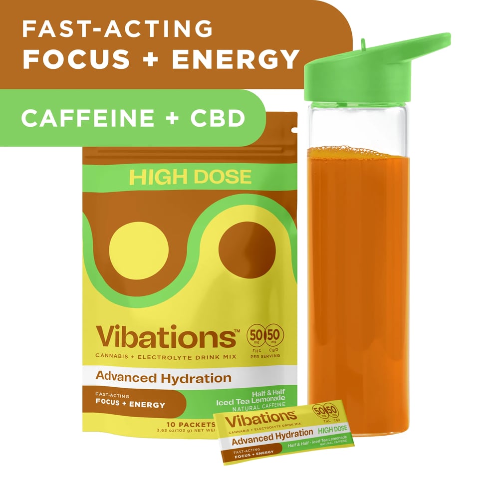 Half and Half Iced Tea Lemonade [10pk] (500mg THC/500mg CBD) by Vibations