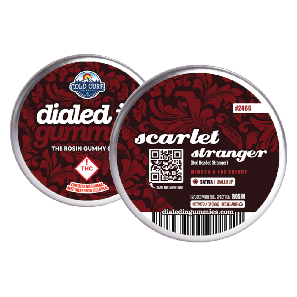 100mg - Scarlet Stranger #2465 - Rosin Gummies (10pk) by Dialed In Gummies