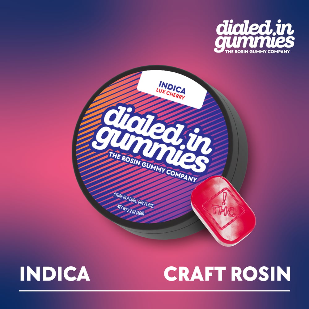 100mg - Lux Cherry - Rosin Gummies (10pk) by Dialed In Gummies