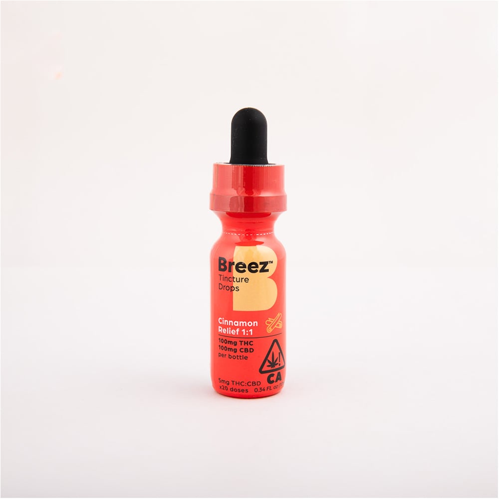1:1 Cinnamon Relief Drops (100mg CBD/100mg THC) by Breez