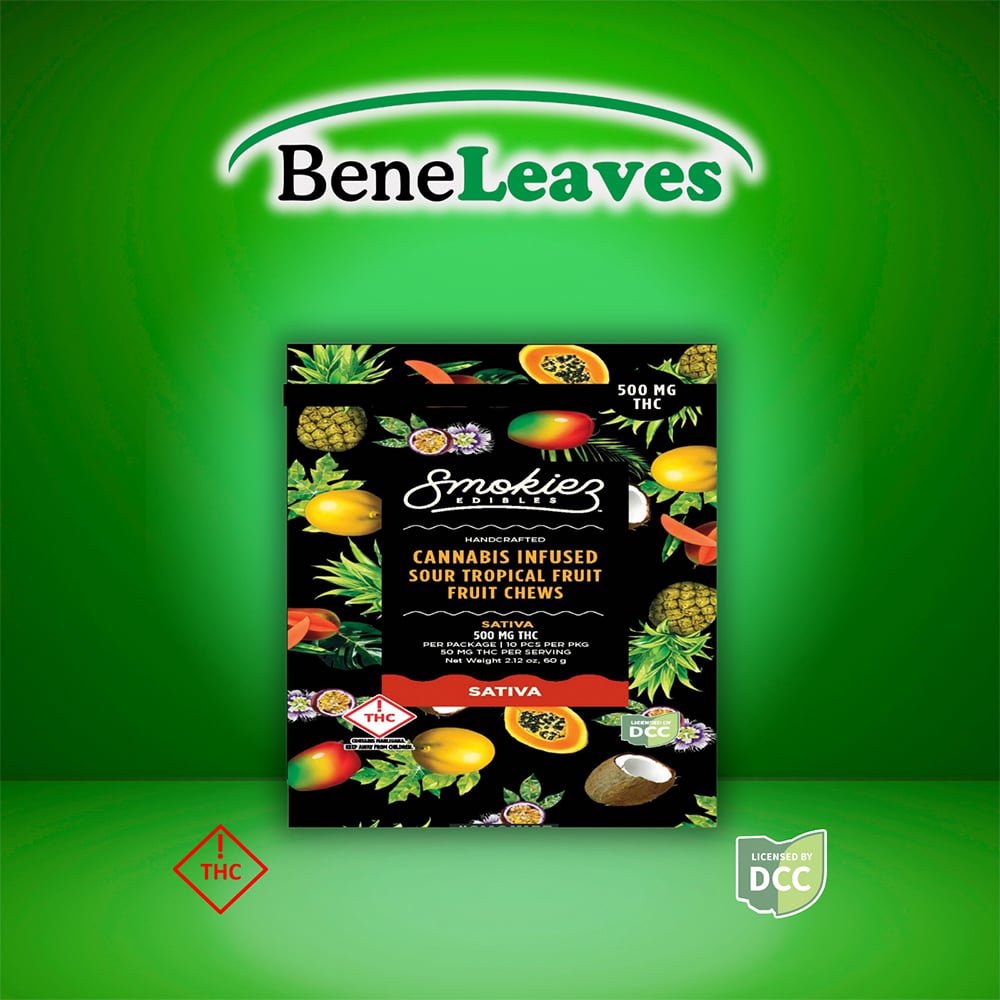 Sour Tropical Fruit - Sativa [10pk] (500mg) by Smokiez