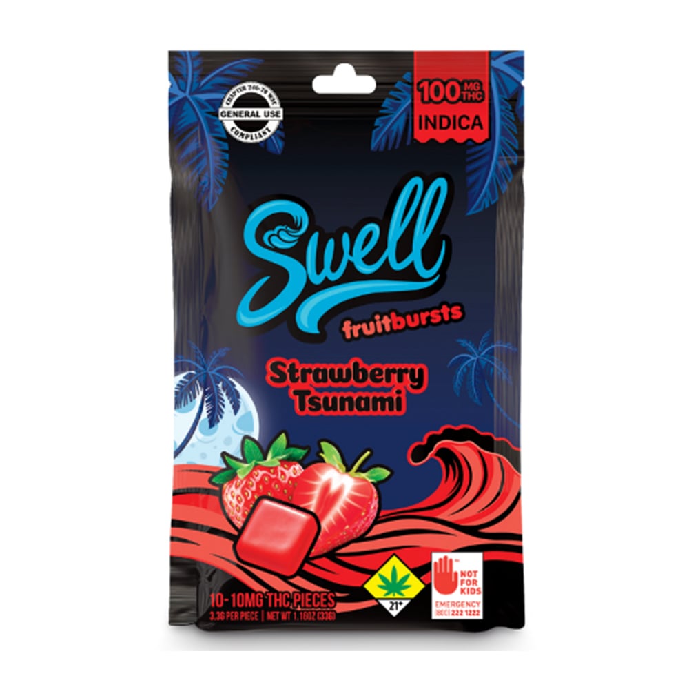 Strawberry Tsunami - Indica [10pk] (100mg) by Swell