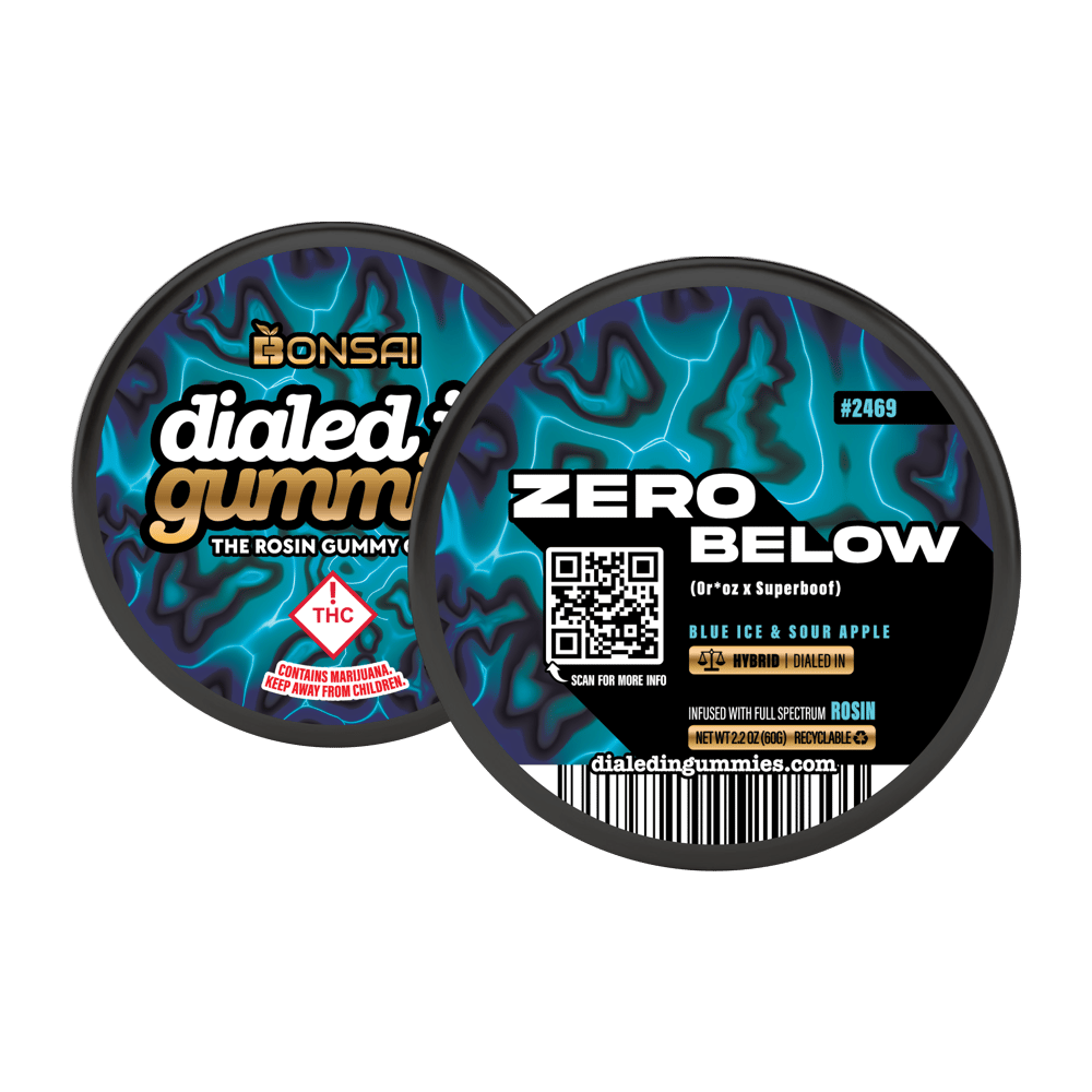 100mg - Zero Below #2469 - Rosin Gummies (10pk) by Dialed In Gummies