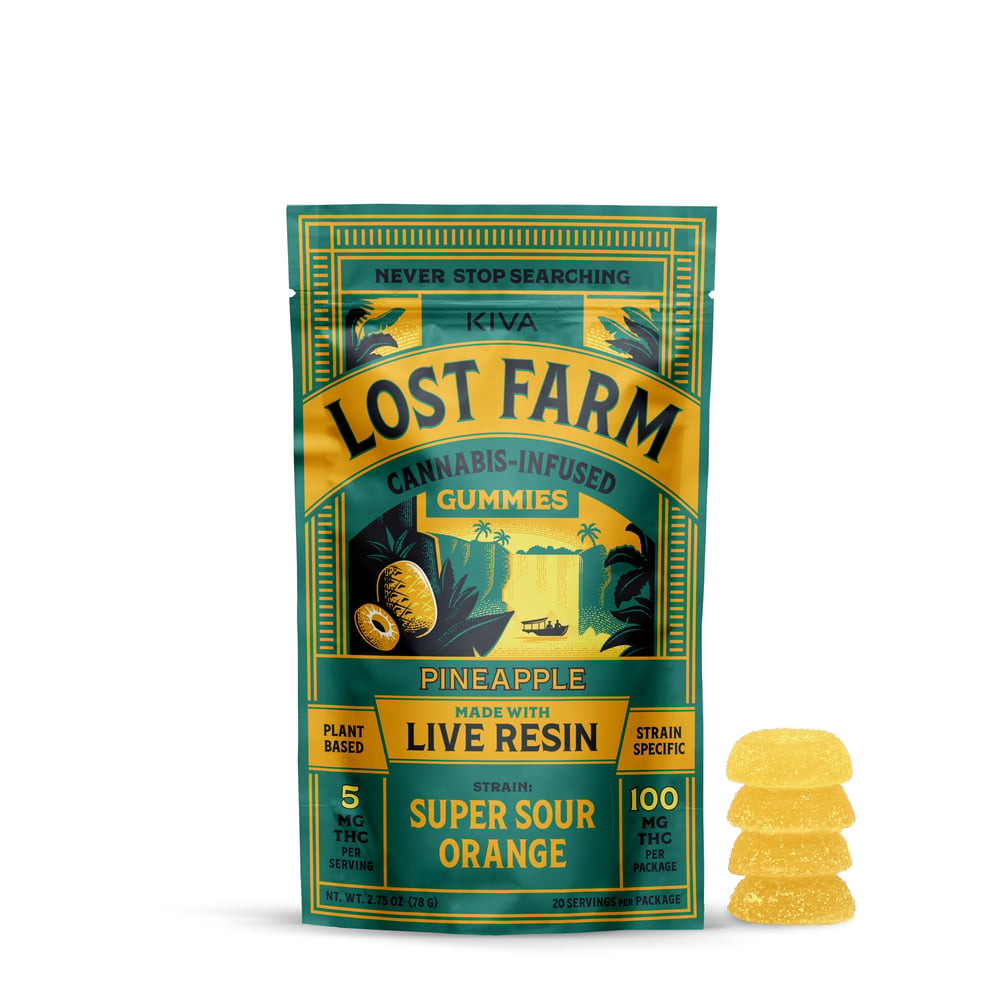 Pineapple x Super Sour Orange [20pk] (100mg) by Lost Farm