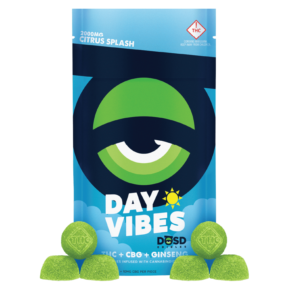 Day Vibes CBG - Citrus Splash [20pk] (2000mg THC/200mg CBG/500mg Ginseng) by DŌSD Edibles