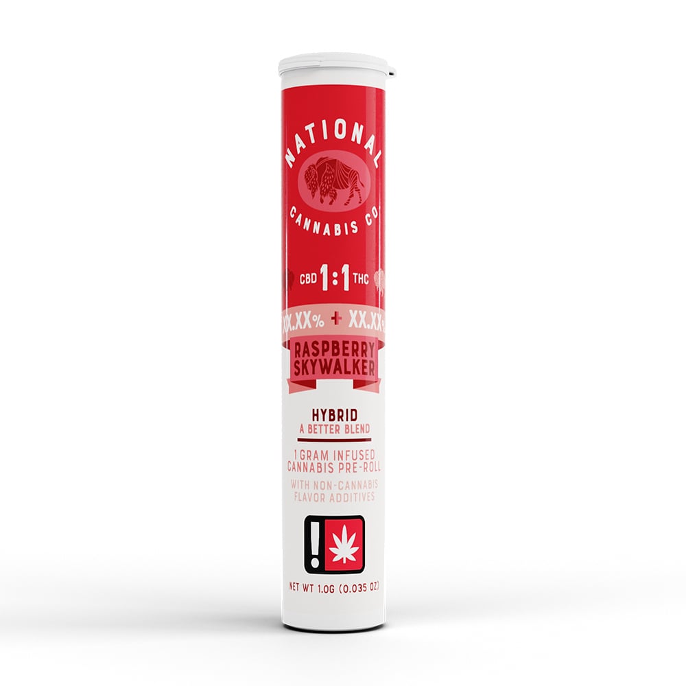 1:1 CBD + THC  Raspberry Sky OG [1g] by National Cannabis Co.