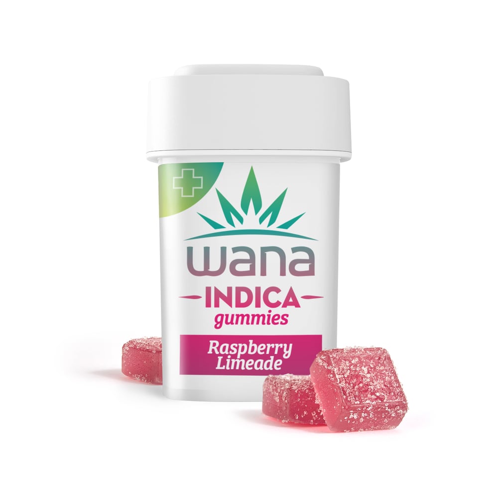Wana Classic High Dose Indica Raspberry Limeade Gummies 00554 by Wana