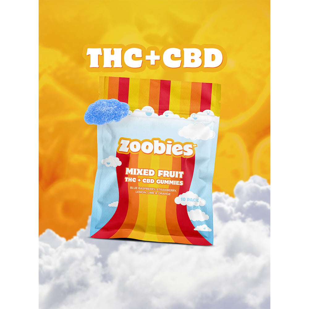 1:1 Mixed Fruit - Sativa [10pk] (100mg CBD/100mg THC) by Zoobies