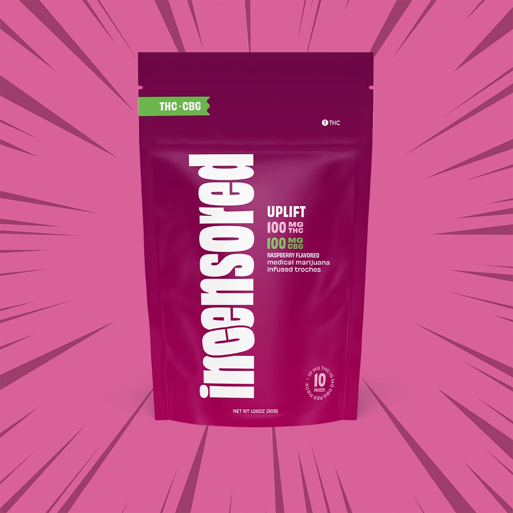 1:1 Raspberry Uplift + CBG [10pk] (100mg THC/100mg CBG) by (inc)ensored