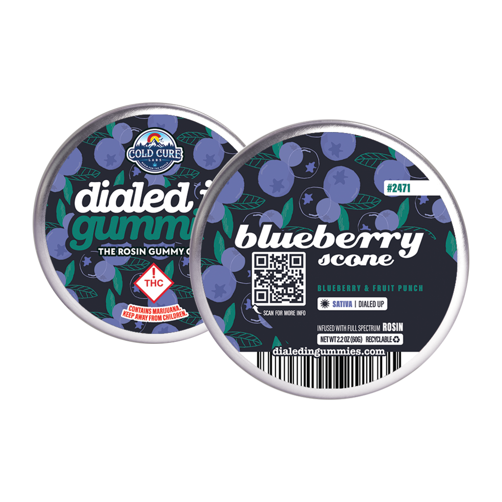 100mg - Blueberry Scone #2471 - Rosin Gummies (10pk) by Dialed In Gummies