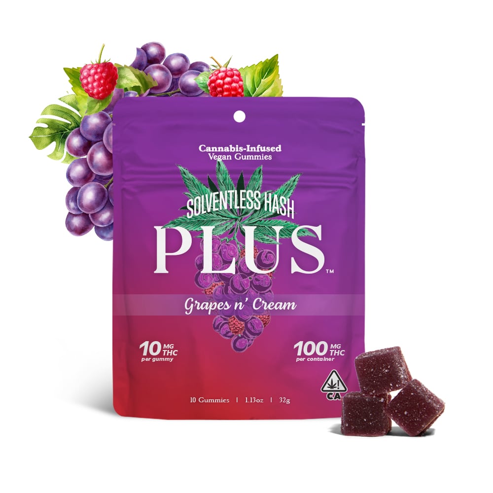 Grapes n' Cream Indica Solventless [10pk] (100mg THC) by Plus Products in United States