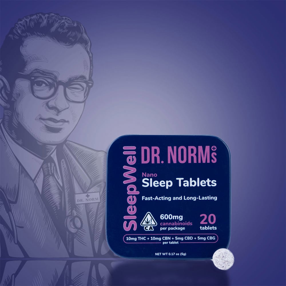 SleepWell Nano [20pk] (100mg CBD/200mg THC/200mg CBN/100mg CBG) by Dr. Norm's in United States