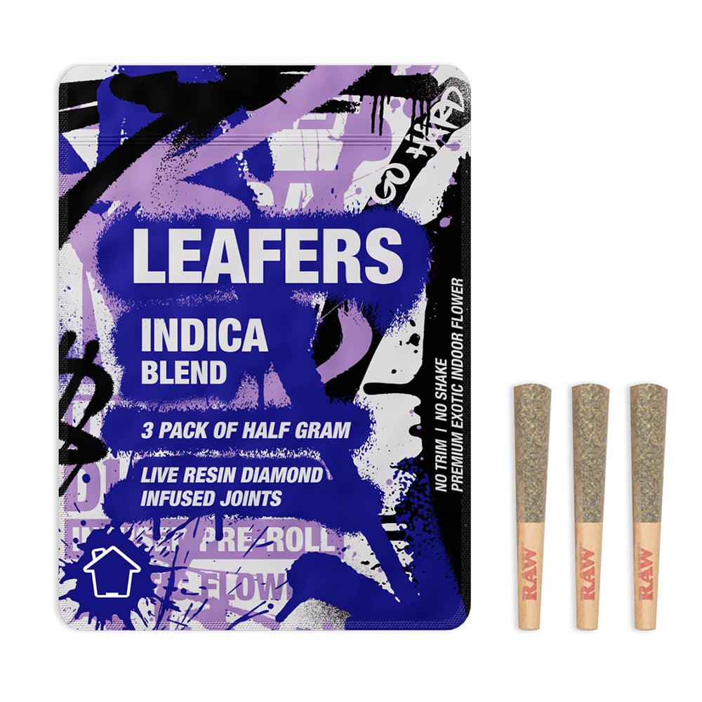 Leafers Indica Blend Diamond-Infused Joints [3 x .5g] by Leafers