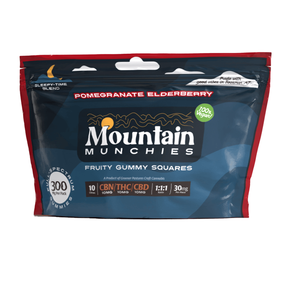 1:1:1 Pomegranate Elderberry - Sleep [10pk] (100mg CBN/100mg THC/100mg CBD) by Mountain Munchies