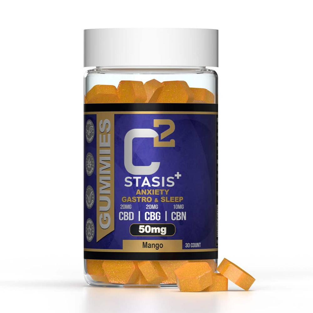 C2 Stasis+ Anxiety, Gastro & Sleep - Mango [30pk] (600mg CBD/600mg CBG/300mg CBN) by TRU Infusion CBD