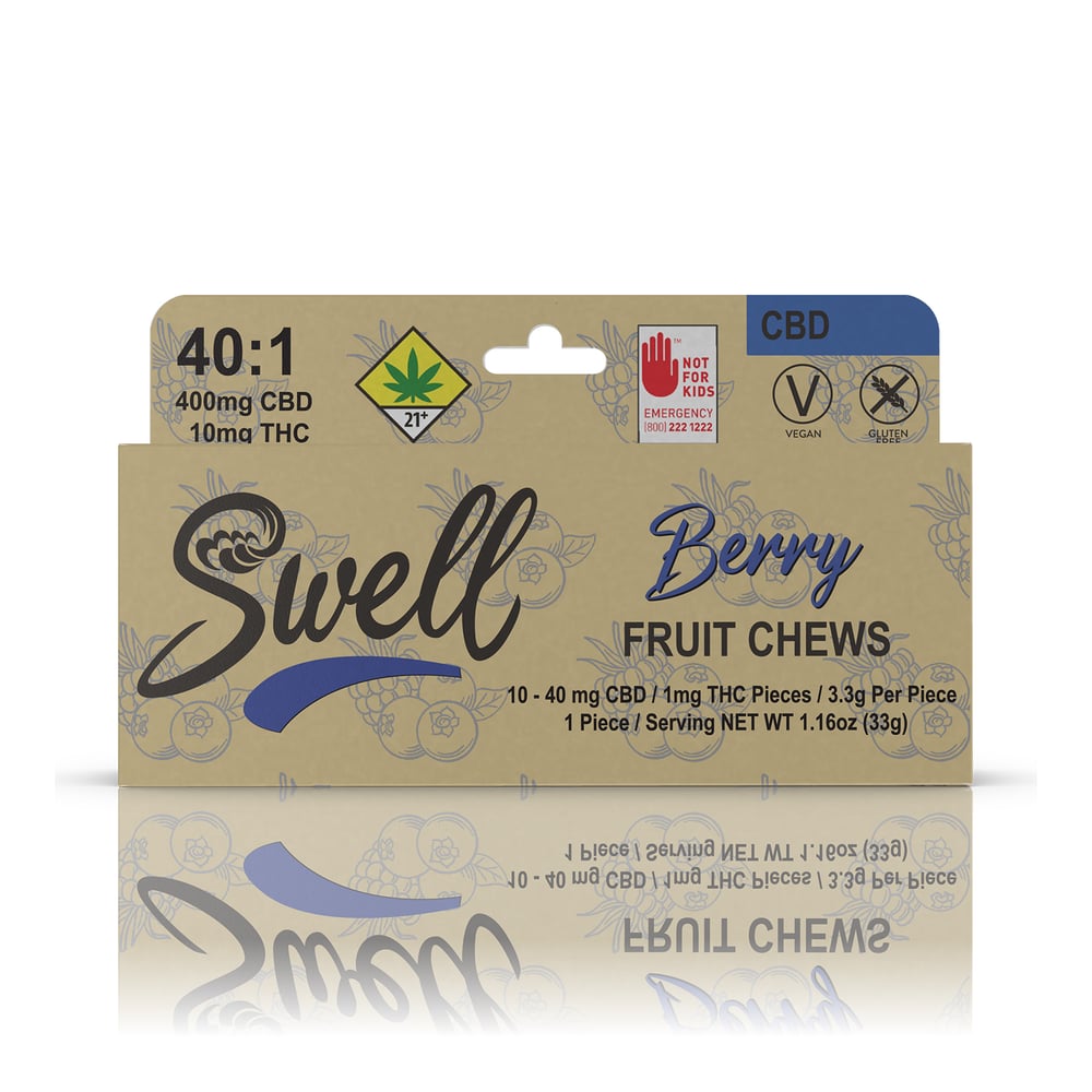 Berry CBD 40:1 Fruit Chews [10pk] (400mg CBD/10mg THC) by Swell