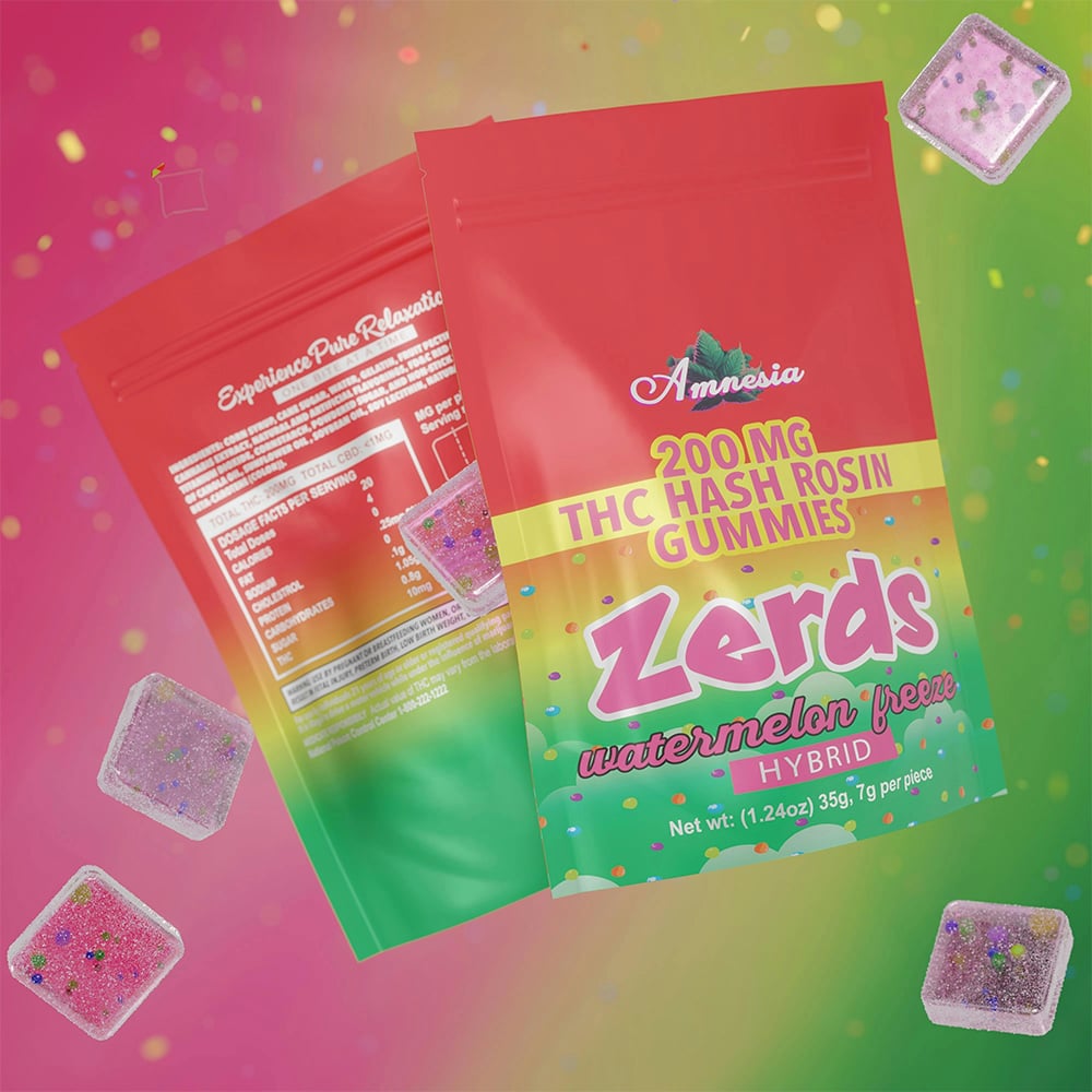 Watermelon Freeze Hash Rosin Zerds [5pk] (200mg) by Amnesia