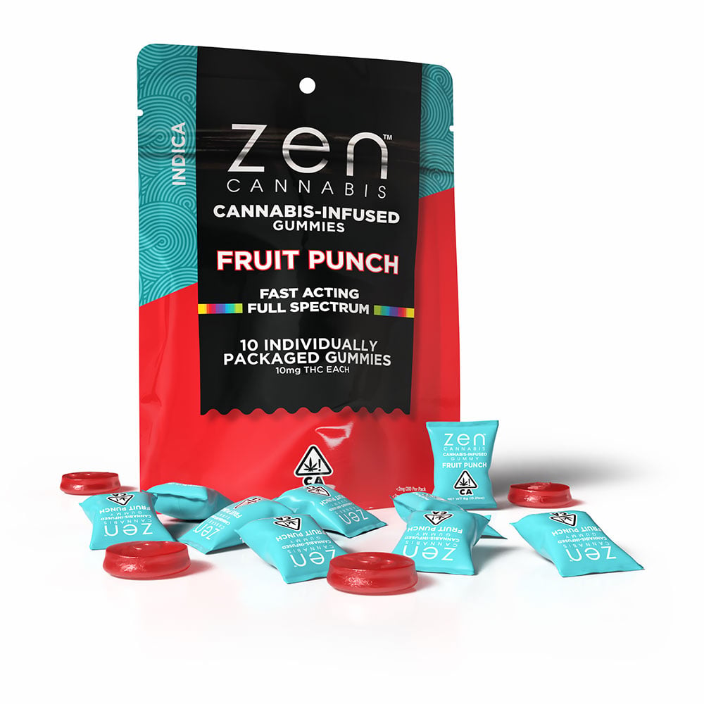 Fruit Punch - Indica [10pk] (100mg) by Zen Cannabis