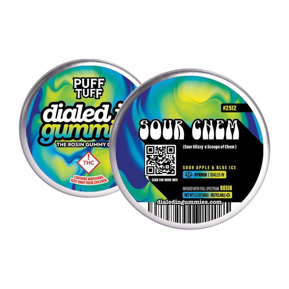 100mg - Sour Chem #2512 - Rosin Gummies (10pk) by Dialed In Gummies