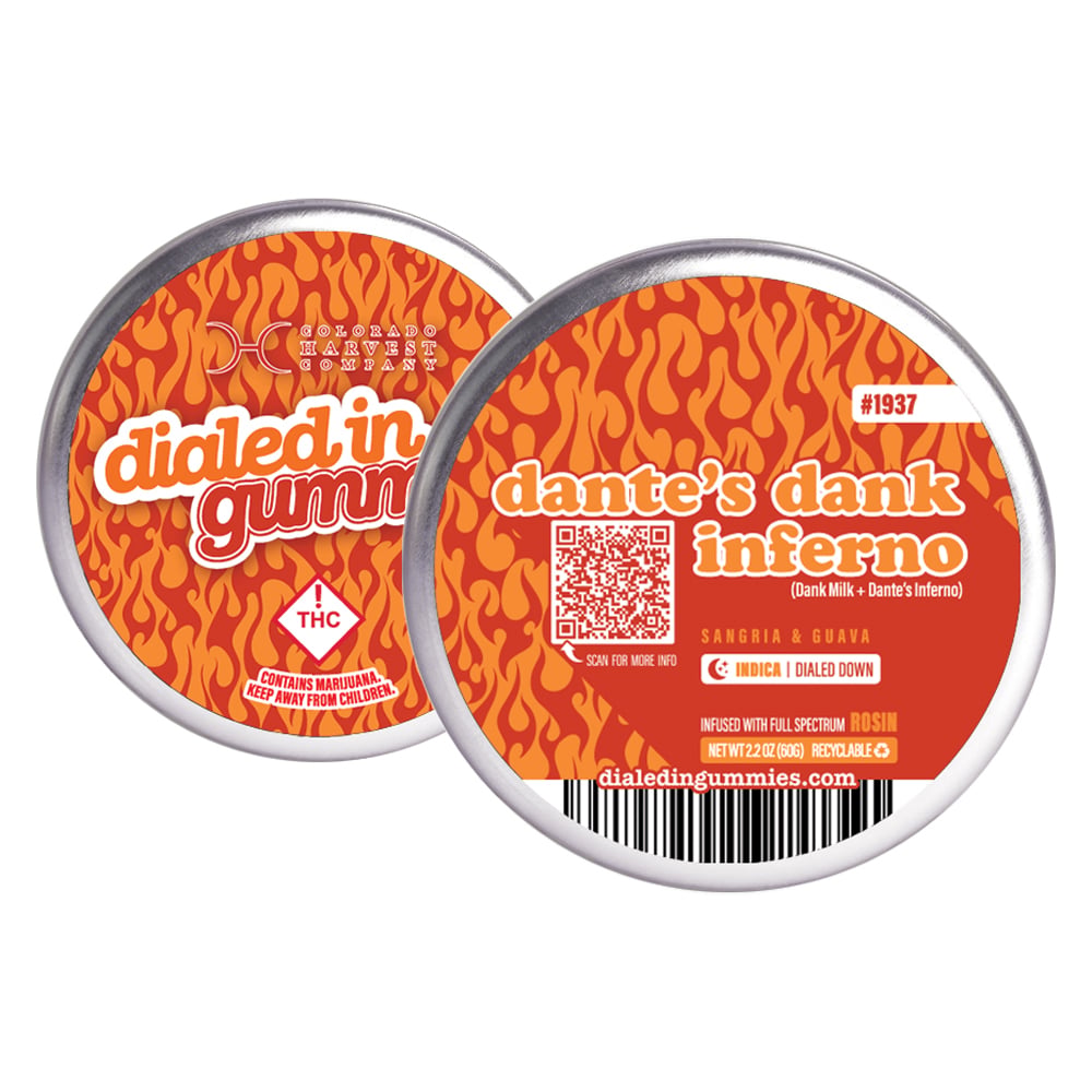 100mg - Dante's Dank Inferno #1937 - Rosin Gummies (10pk) by Dialed In Gummies