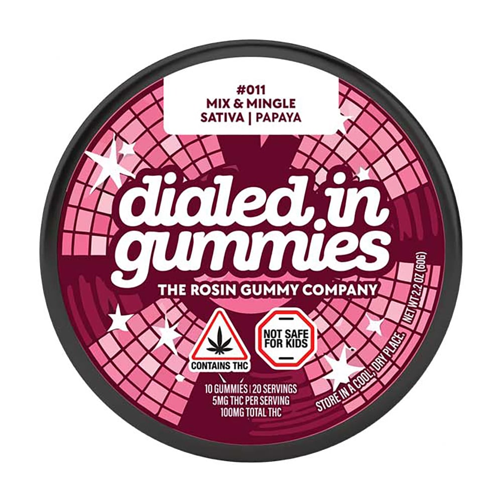 100mg - Mix & Mingle #011 - Rosin Gummies (10pk - 20 Servings) by Dialed In Gummies
