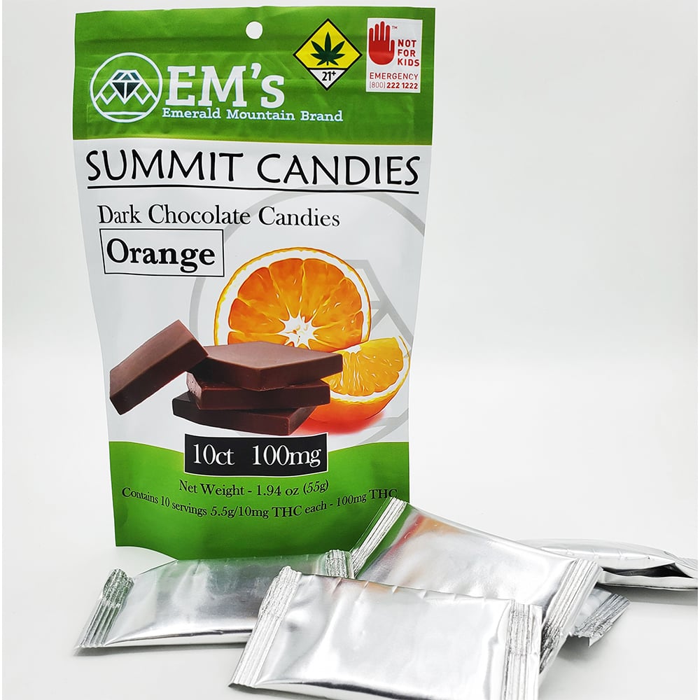 Dark Chocolate - Orange [10pk] (100mg) by Emerald Mountain