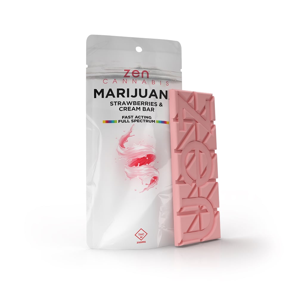 Strawberries & Cream Bar (250mg) by Zen Cannabis