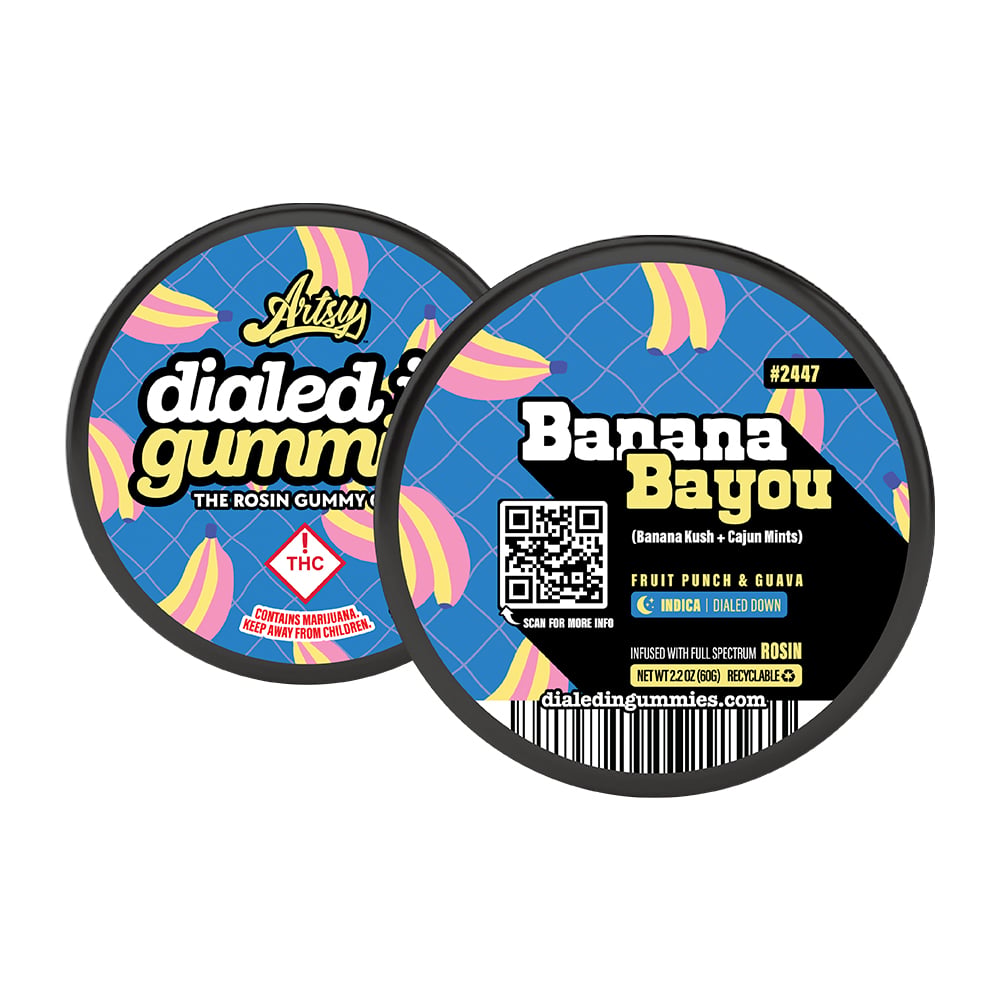 100mg - Banana Bayou #2447 - Rosin Gummies (10pk) by Dialed In Gummies