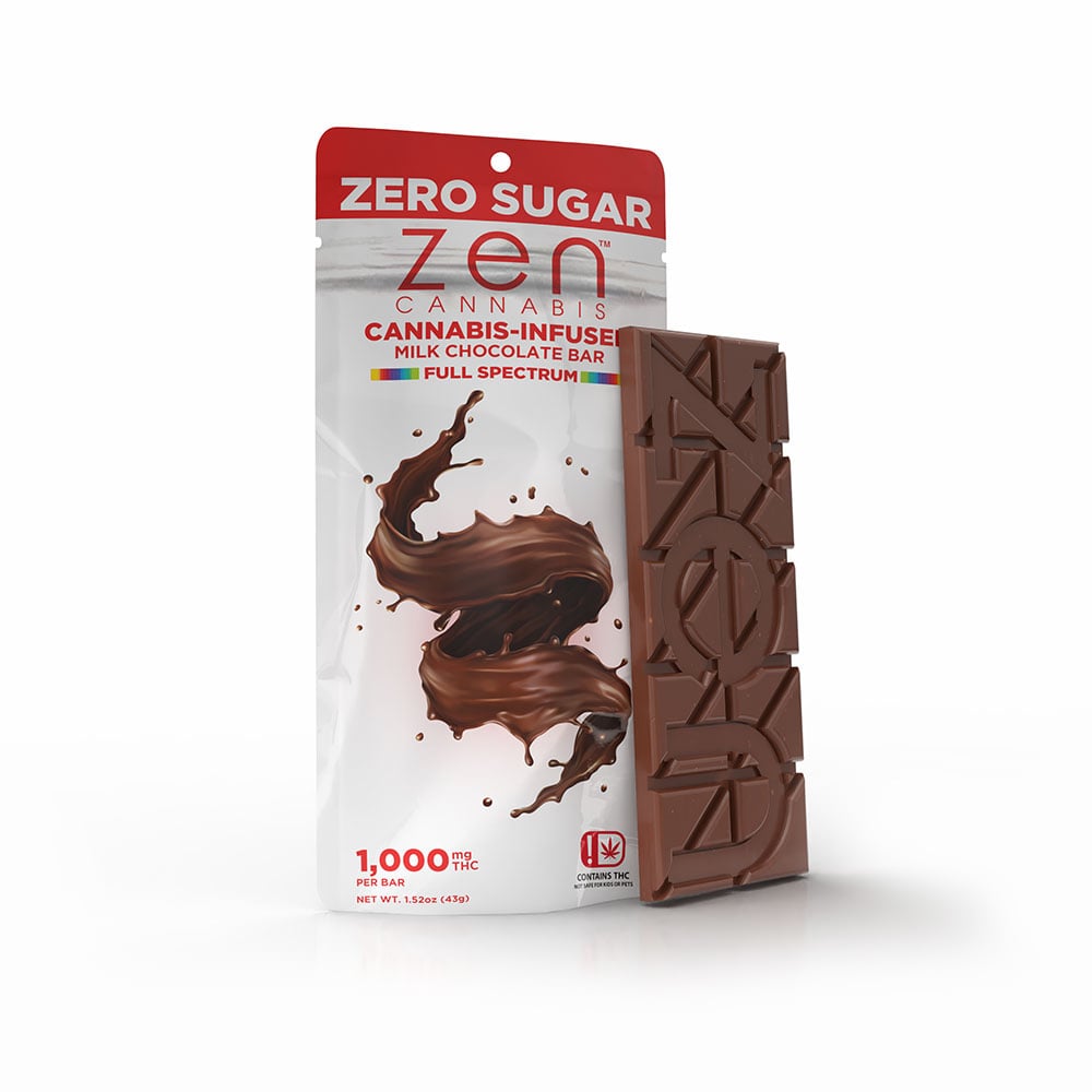 Sugar-Free Milk Chocolate (1000mg) by Zen Cannabis