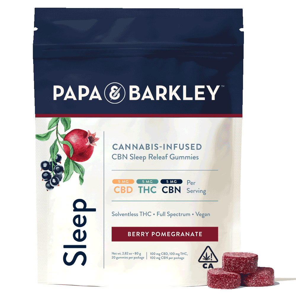 Berry Pomegranate Sleep Gummies [20pk] (100mg CBN) by Papa & Barkley