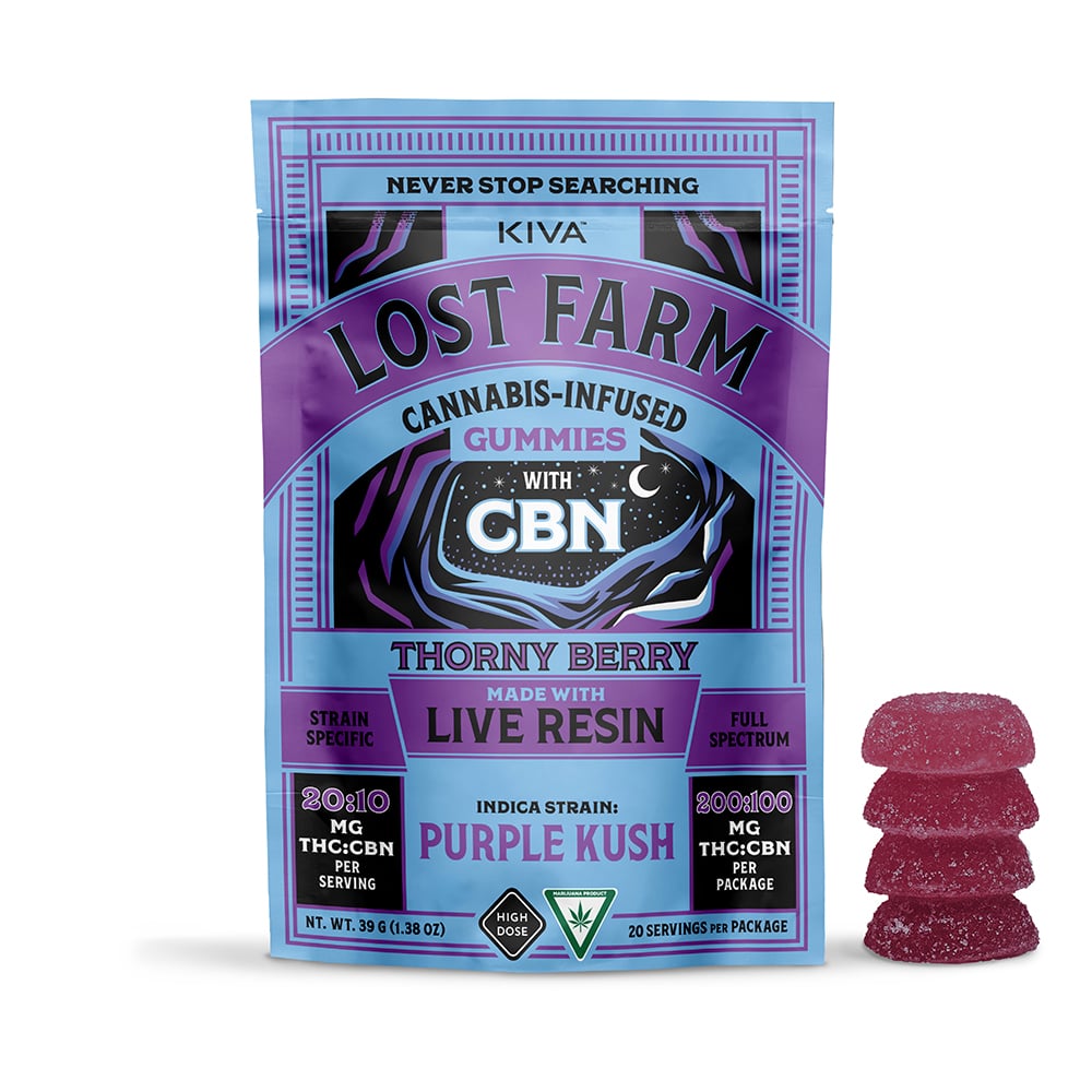 20:10 Thorny Berry x Purple Kush [20pk] (200mg THC/100mg CBN) by Lost Farm
